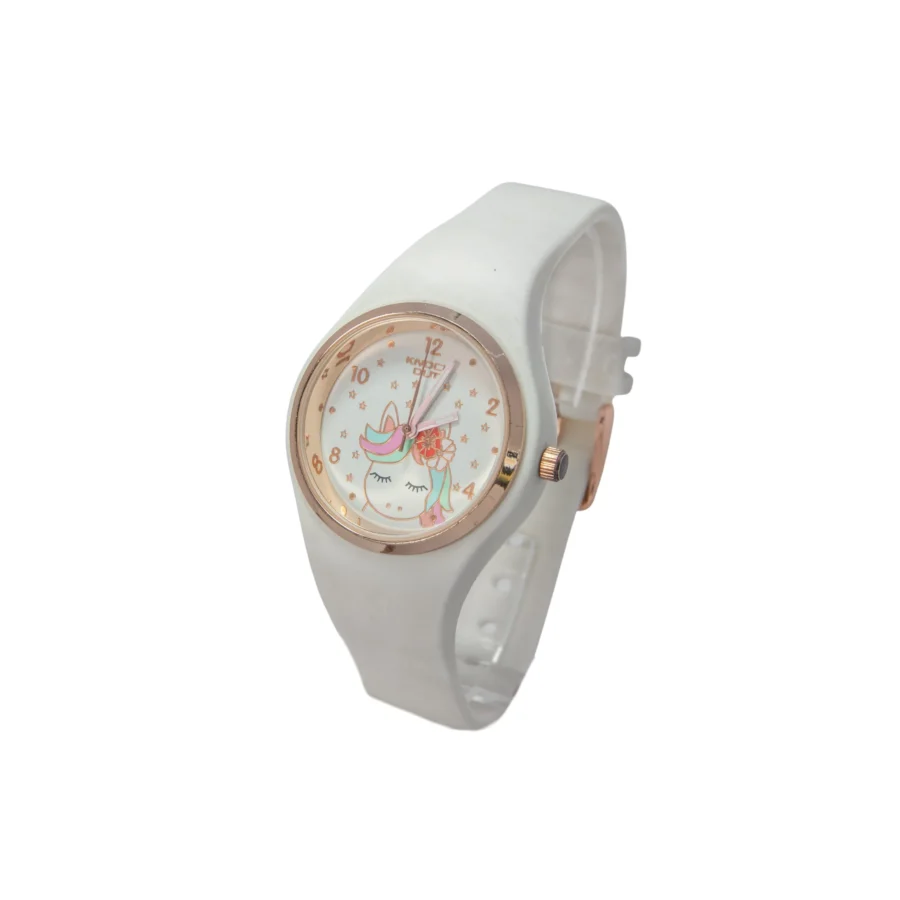 RE410 - RELOJ KNOCK OUT BLANCO CON DIBUJO