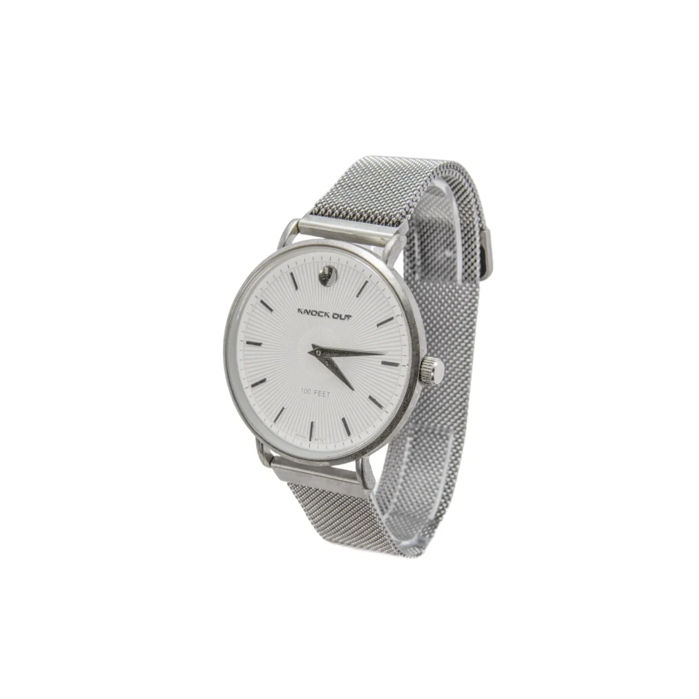 REK41- RELOJ KNOCK OUT MALLA PLATEADA