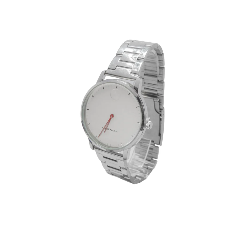 REK60- RELOJ KNOCK OUT PLATEADO MALLA METAL