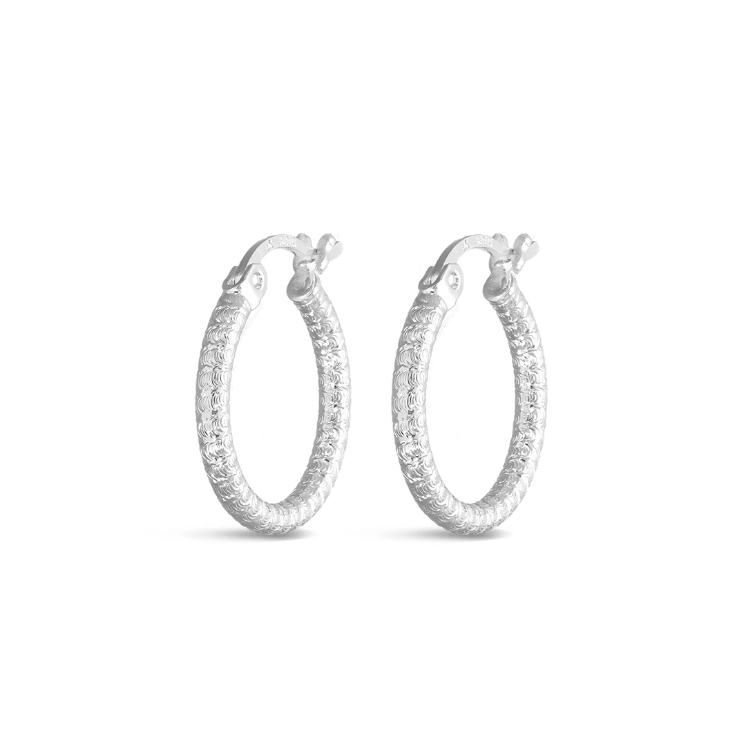 21M8- AROS ARGOLLA CHICA LABRADA PLATA 925