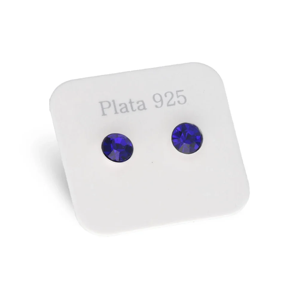 27N9 - AROS PASANTES DE PLATA 925 CON ZIRCONIA AZUL