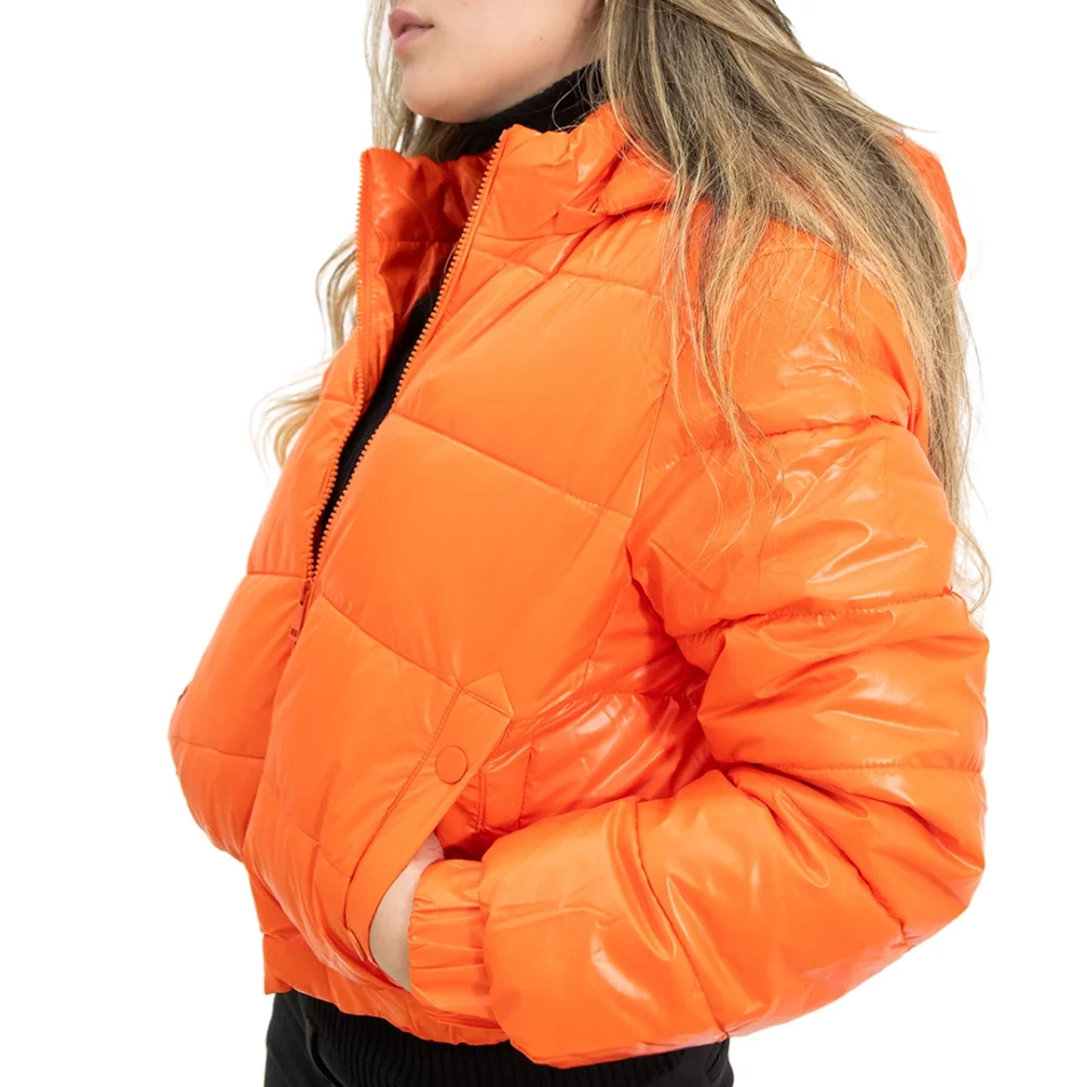CAM01- CAMPERA PUFFER ENGOMADA NARANJA - Imagen 3