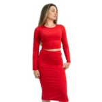 MORL01- CONJUNTO DE MORLEY- POLLERA LARGA Y REMERA MANGA LARGA- TALLE UNICO - Imagen 7