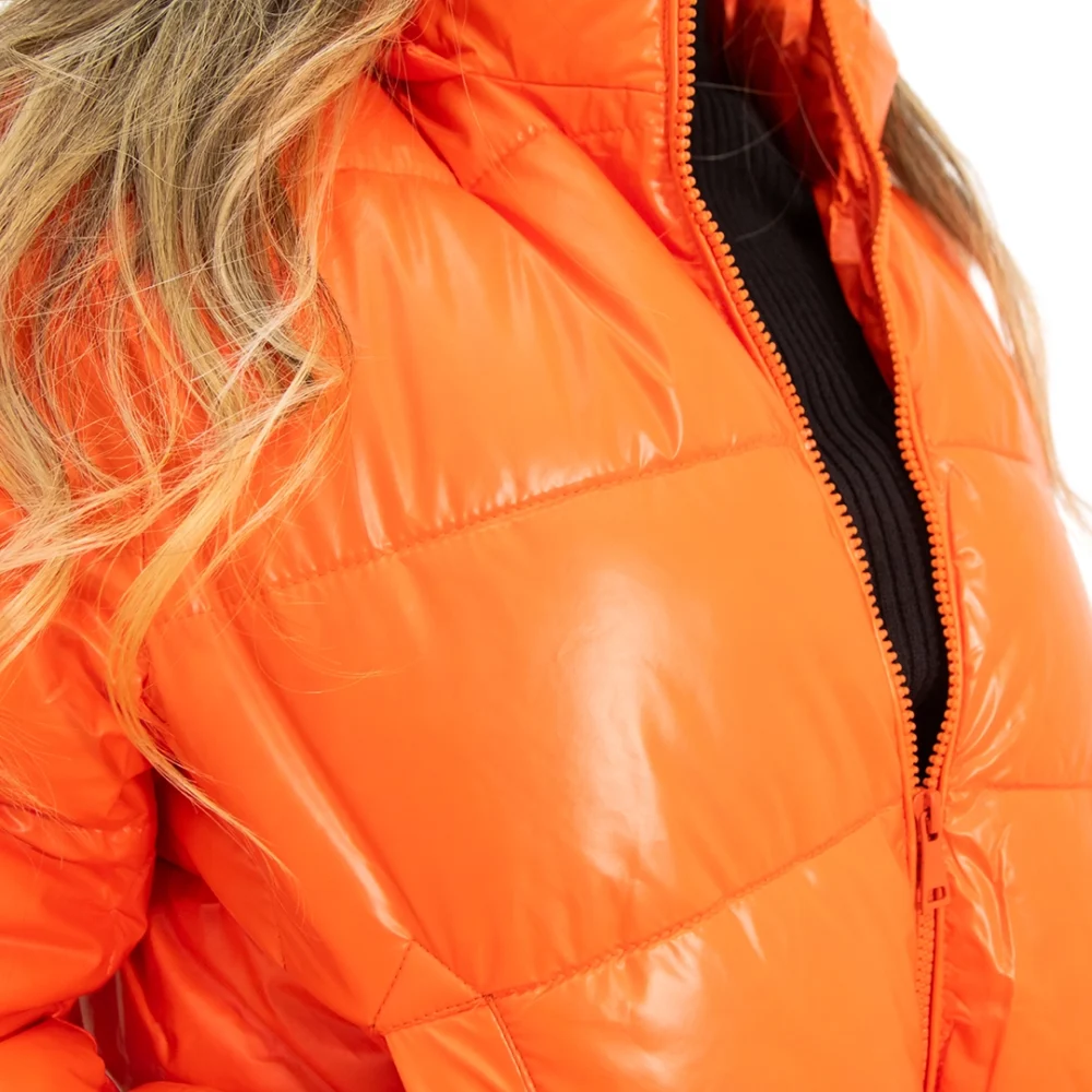 CAM01- CAMPERA PUFFER ENGOMADA NARANJA - Imagen 4