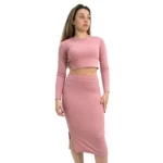 MORL01- CONJUNTO DE MORLEY- POLLERA LARGA Y REMERA MANGA LARGA- TALLE UNICO