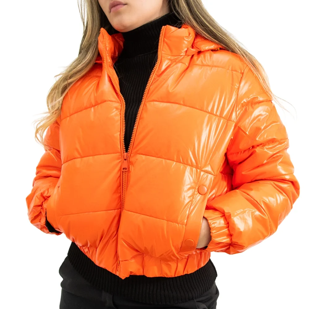 CAM01- CAMPERA PUFFER ENGOMADA NARANJA - Imagen 2