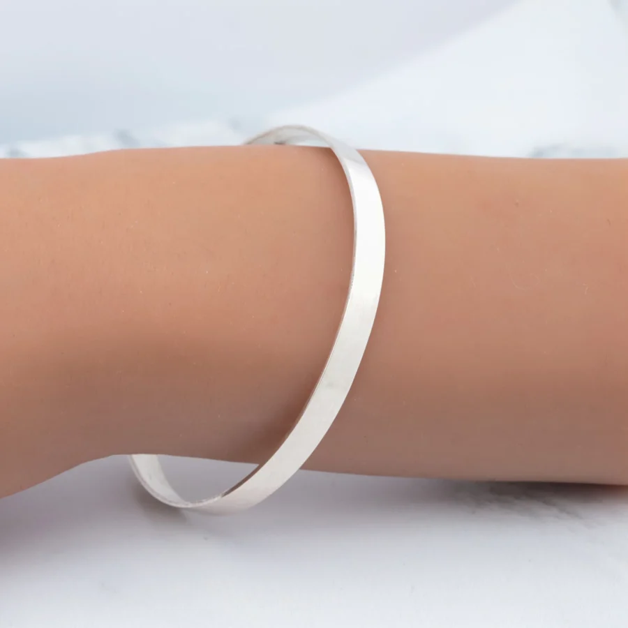 PUL978XD- PULSERA ESCLAVA MACIZA LISA PLATA 925 - Imagen 2