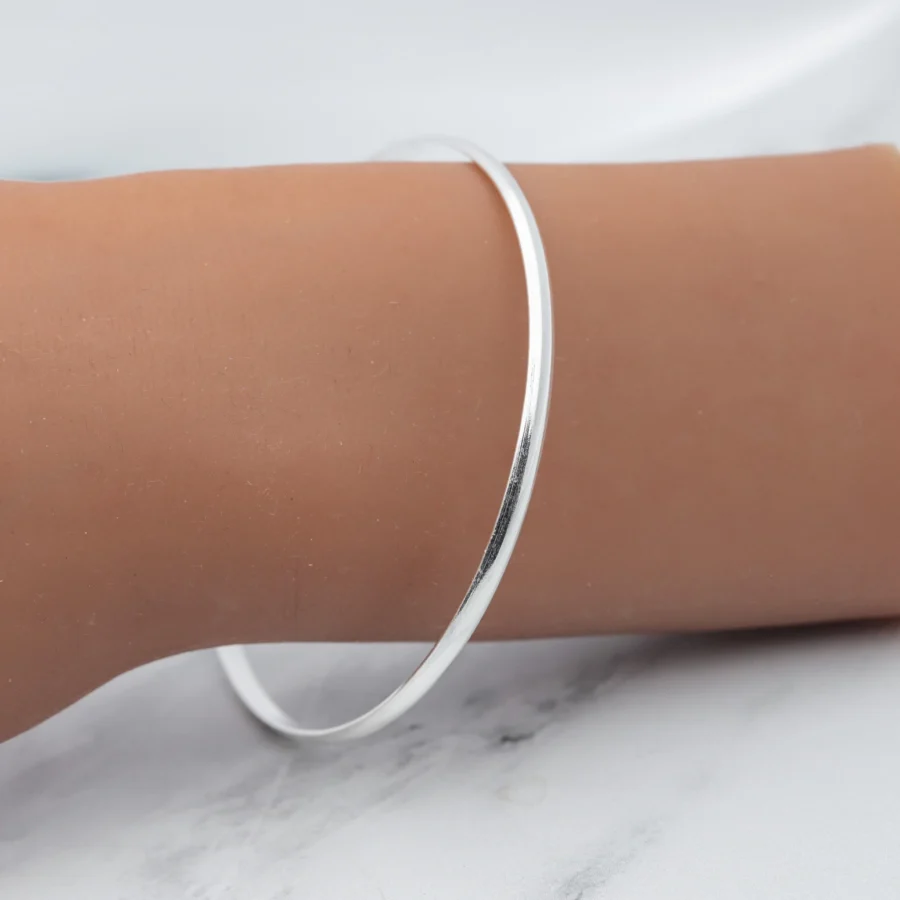 PUL978XC- PULSERA ESCLAVA MACIZA LISA PLATA 925 - Imagen 2