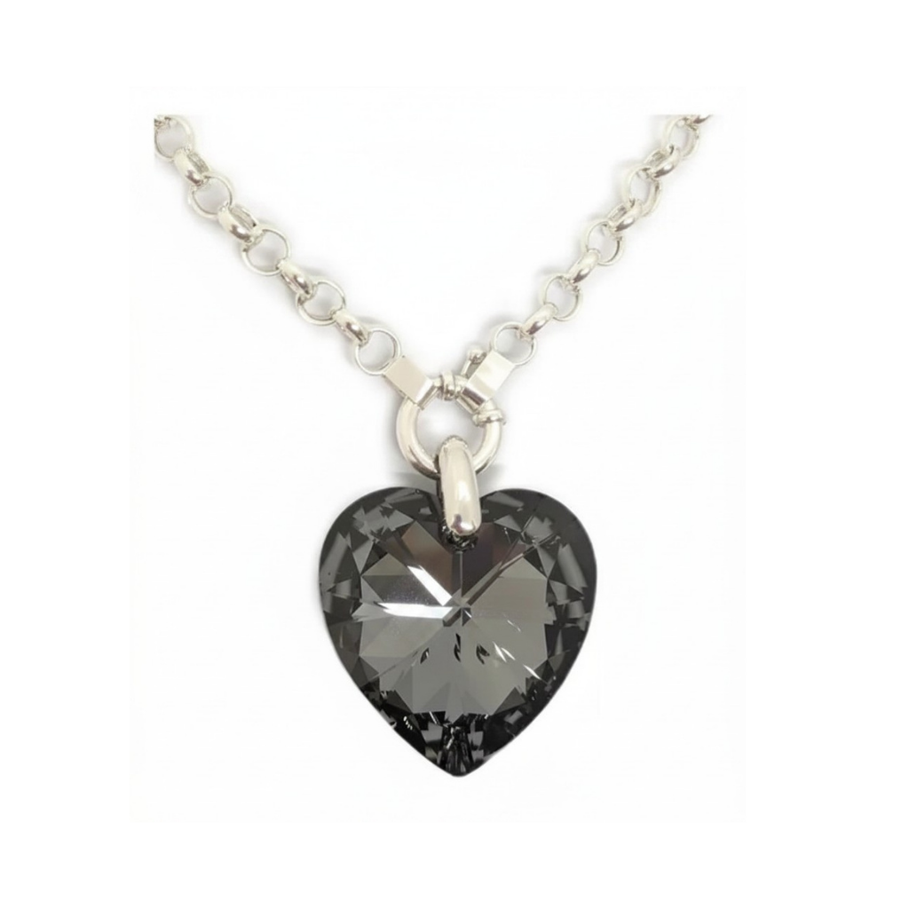 P4269D - CADENA DE PLATA 925 ROLO CLASICA CON DIJE CRISTAL SWAROVSKI