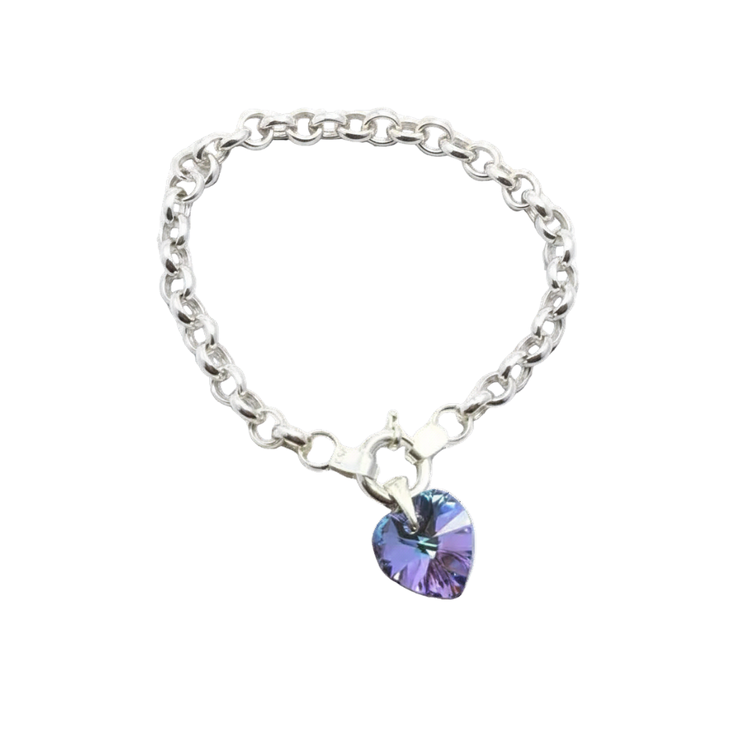 P4269C - PULSERA DE PLATA 925 ROLO CLASICA CON DIJE CRISTAL SWAROVSKI