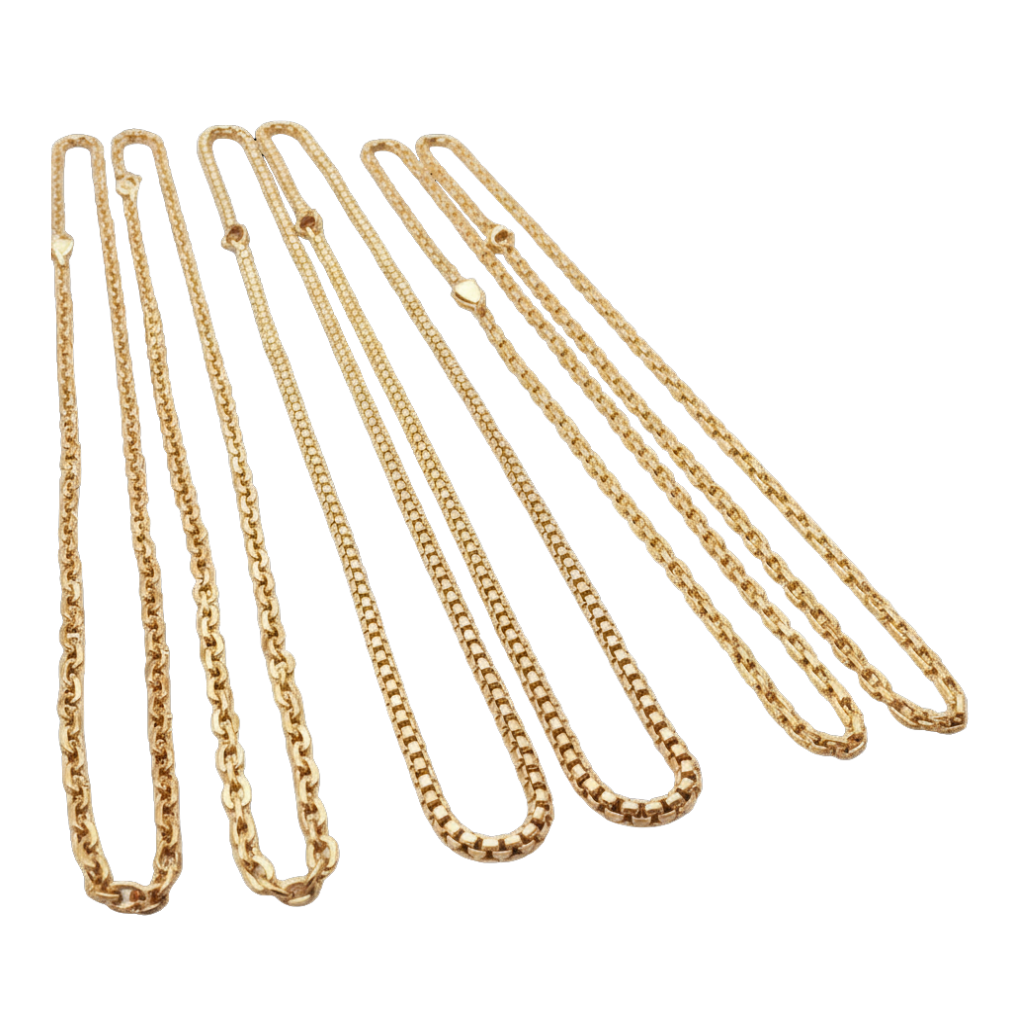 COMB179- COMBO 6 CADENAS DE ACERO DORADO ( IMAGEN ILUSTRATIVA, PRODUCTOS SIN ELECCION SURTIDOS)