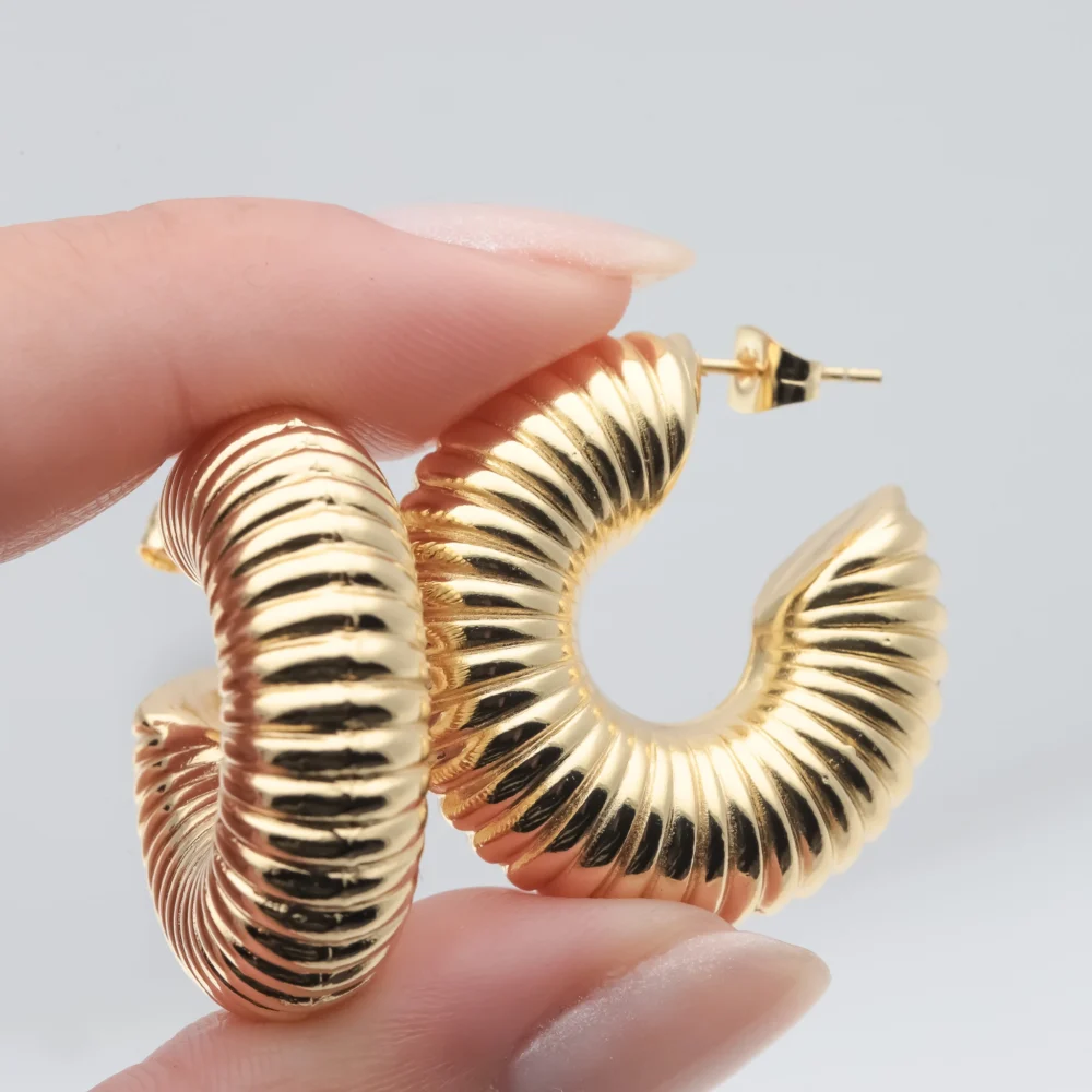 SEMI ARGOLLAS ACERO DORADO