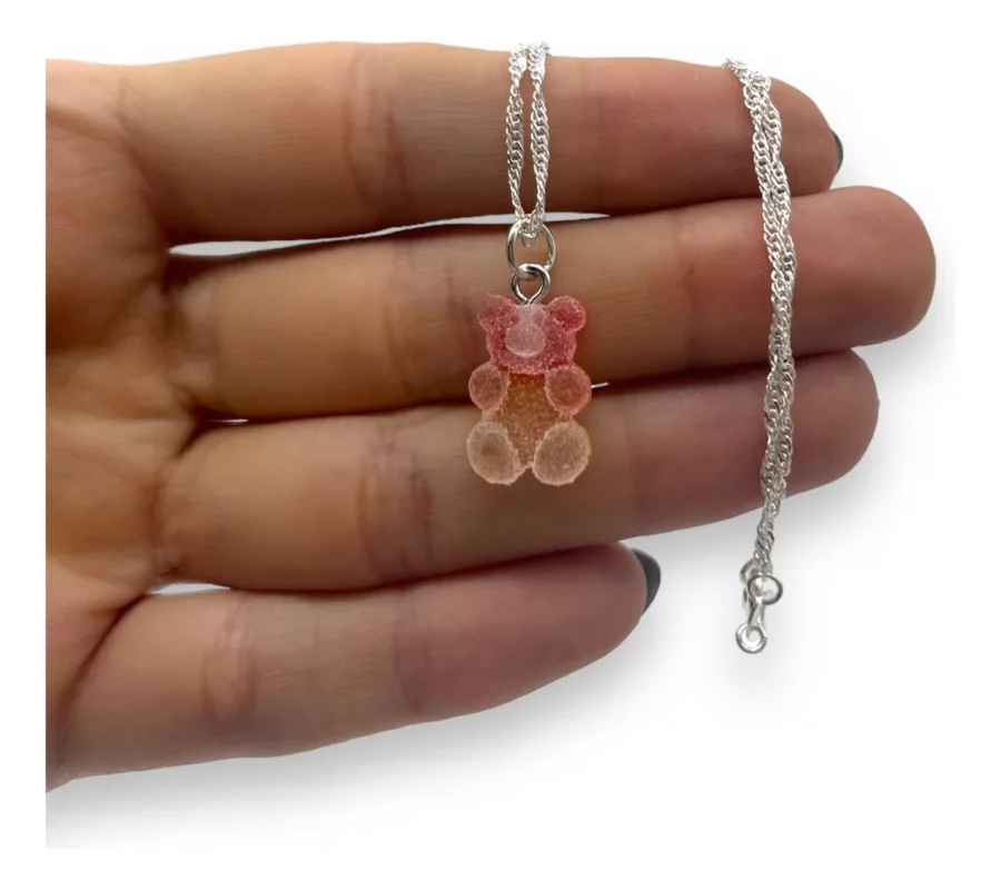 CONJN12- CADENA CONJUNTO PLATA 925 ITALIANA CON DIJE OSITO YUMMI