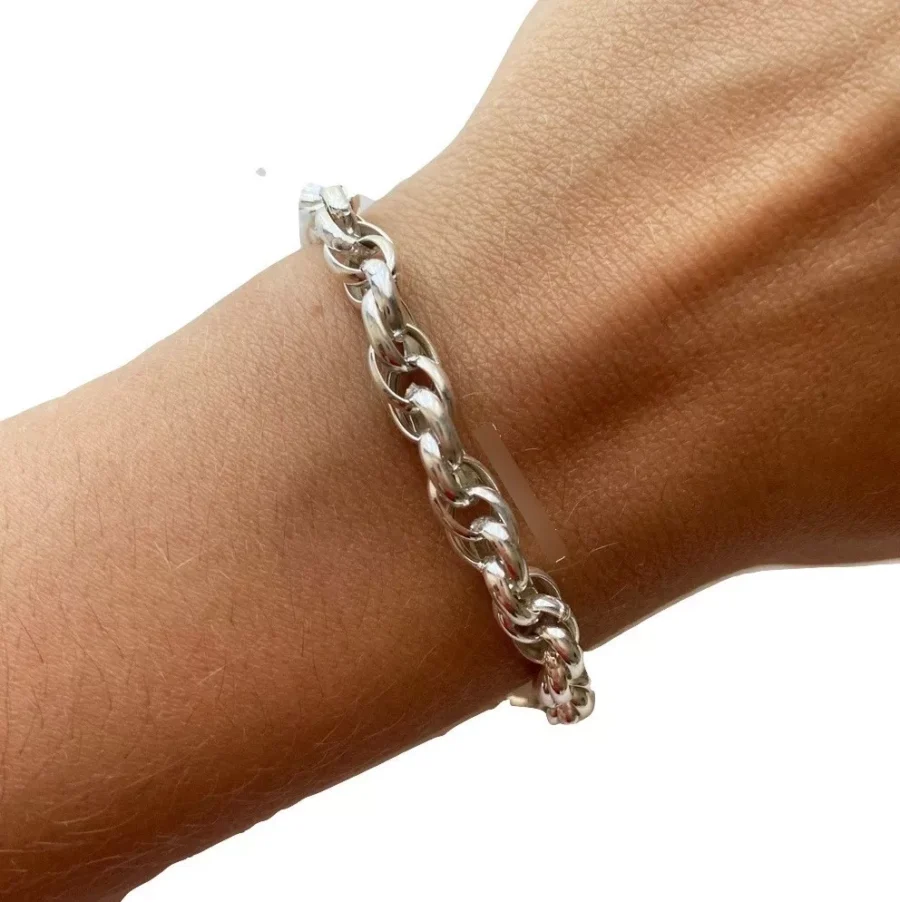 PULN013- PULSERA LISA GRUESA PLATA ROLO TOURBILLON NACIONAL - Imagen 2