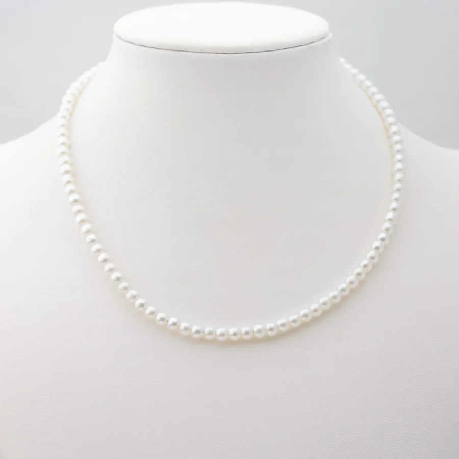 COLGANTE PERLAS ACERO BLANCO