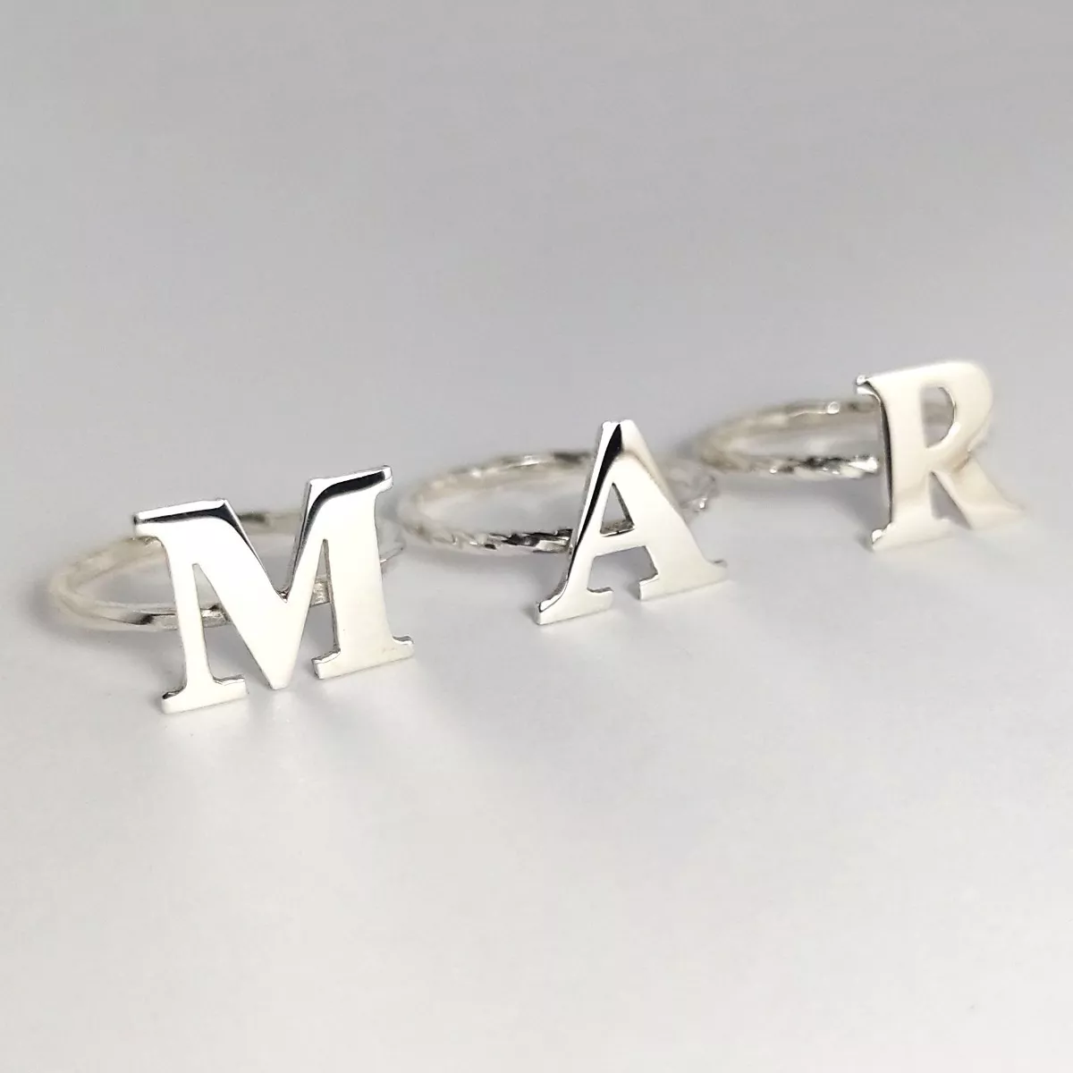 ANILLO DE PLATA 925 1 INICIAL - JOPE12x - Imagen 2
