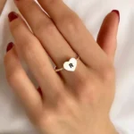 ANILLO DE PLATA 925 CORAZON C/ 1 INICIAL - JOPE11x - Imagen 2