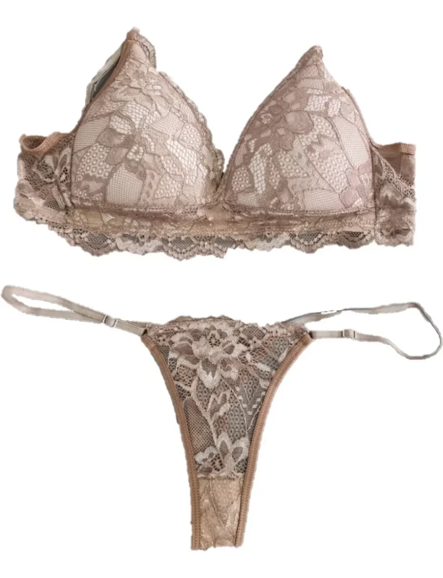 L1011- CONJUNTO ENCAJE TRIANGULO SOFT ROPA INTERIOR - TALLE :85 AL 100