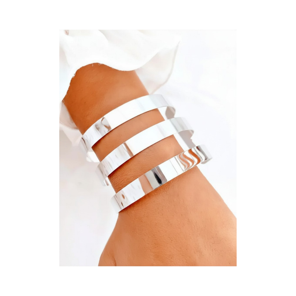 PULE940- PULSERA ESCLAVA TRIPLE DE PLATA 925 8MM