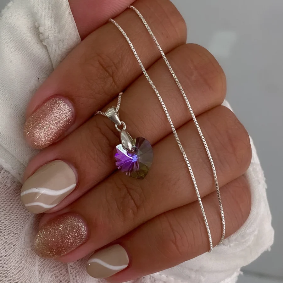 C42029 - CADENA DE PLATA 925 VENECIANA CLASICA CON DIJE CRISTAL SWAROVSKI