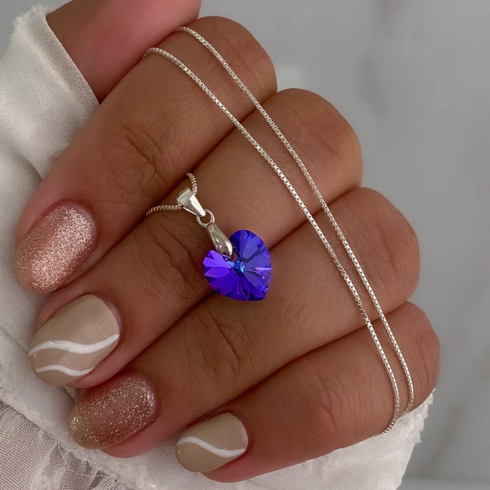 C42028 - CADENA DE PLATA 925 VENECIANA CLASICA CON DIJE CRISTAL SWAROVSKI