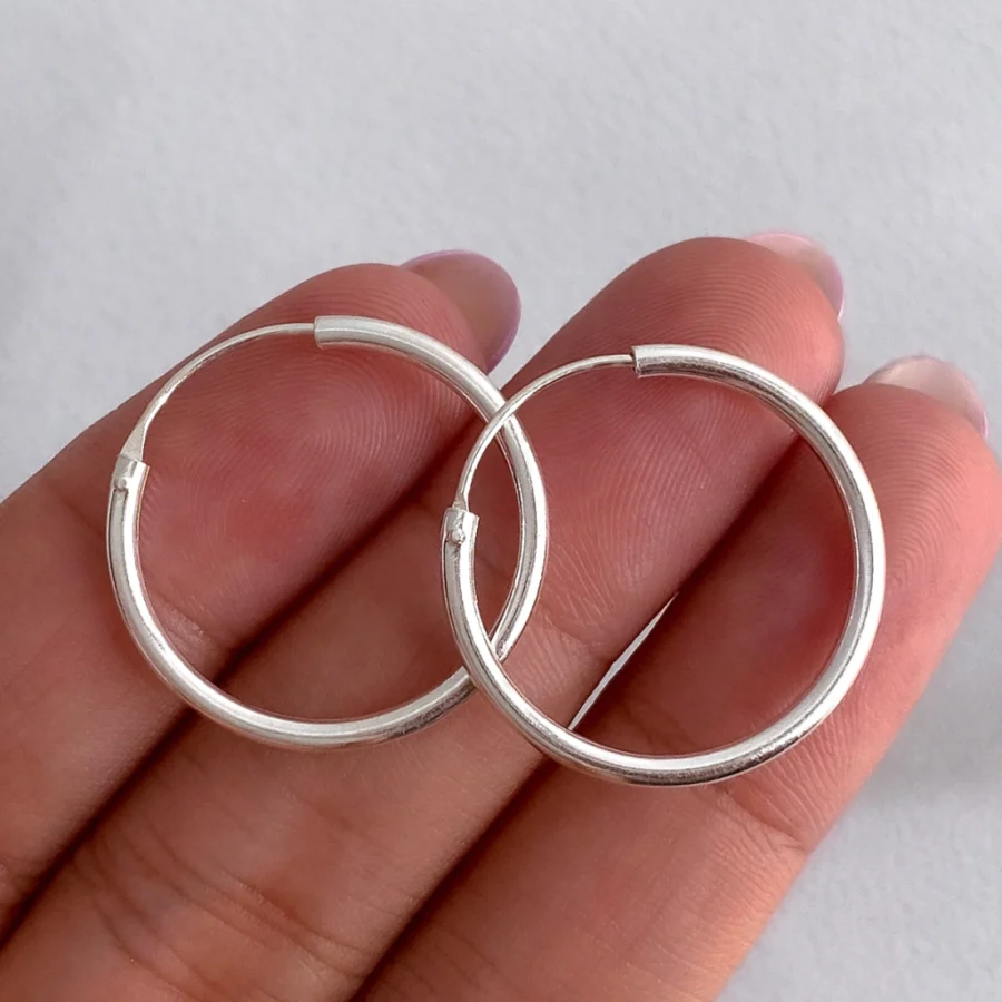 AROS ARGOLLAS PLATA 925 2,5 CM CLASICAS LISA- ARL30031
