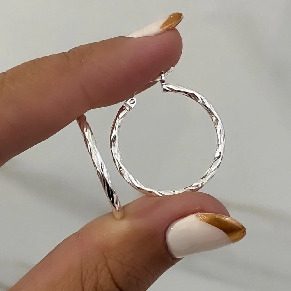 AROS ARGOLLAS 2,5 CM PLATA 925 CLASICAS LISA- ARL30060