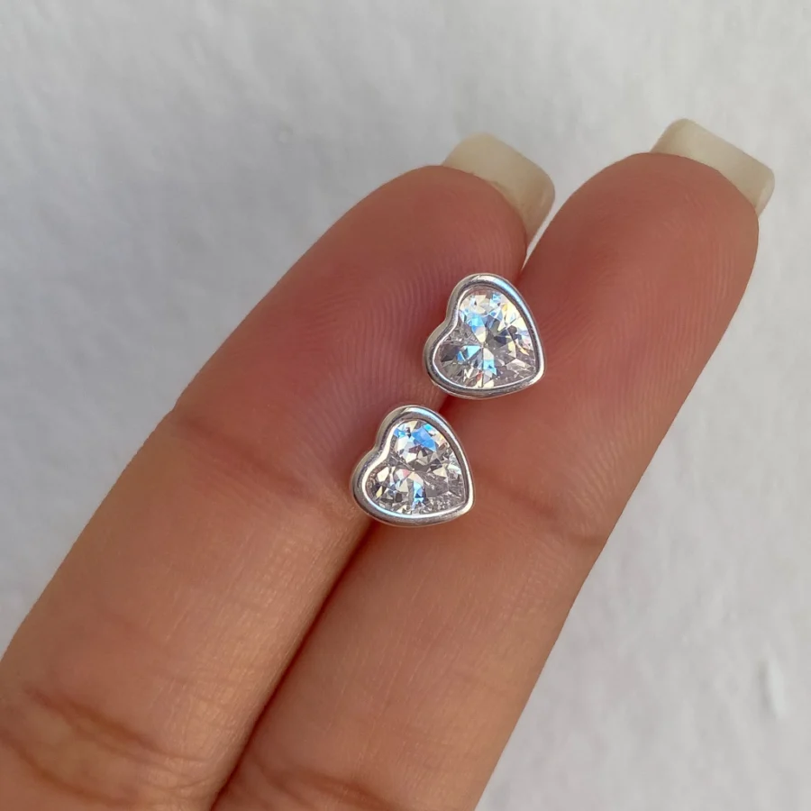 AR61K- AROS PASANTES DE PLATA 925 CUBIC CORAZON