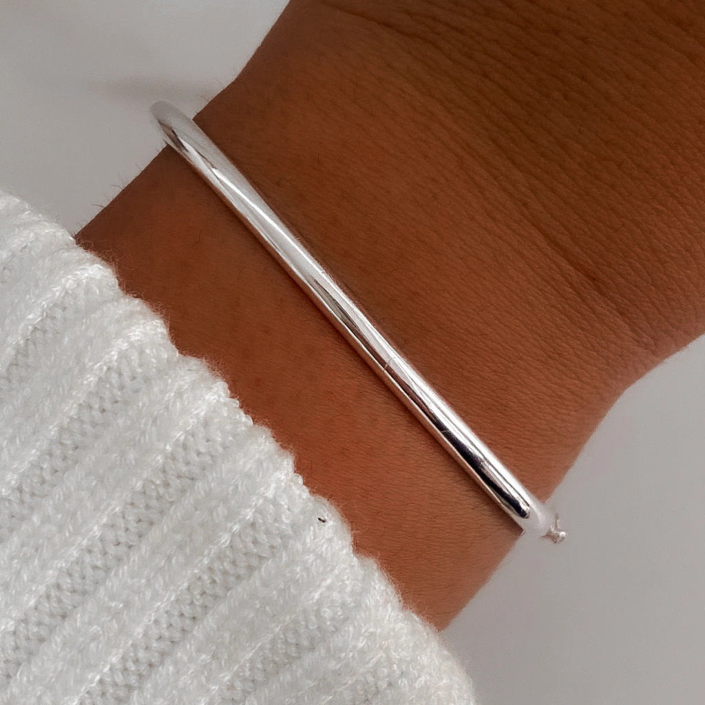 PULE901- PULSERA ESCLAVA LISA PLATA 925