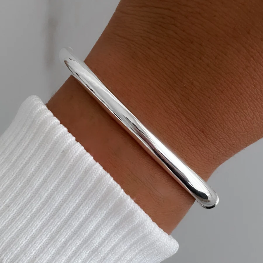 PULE900- PULSERA ESCLAVA INFLADA PLATA 925