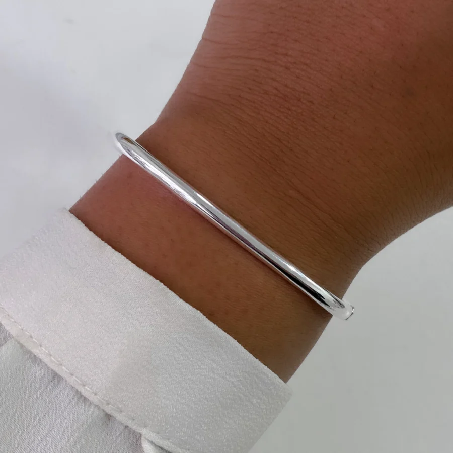 PULE902- PULSERA ESCLAVA LISA PLATA 925