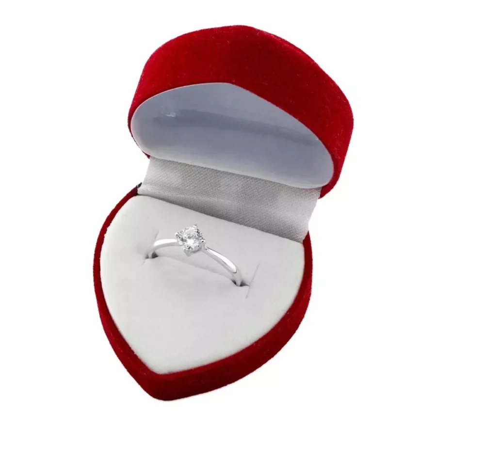 ANILLO SOLITARIO PIEDRA CENTRAL PLATA 925 COMPROMISO + ESTUCHE REGALO- AP15D11 - Imagen 2