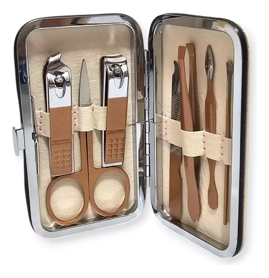 SET MANICURA ESTUCHE ALICATE PEDICURA 7 PIEZAS - PIN007