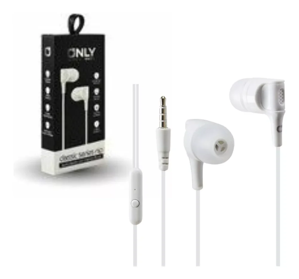 AURICULAR MANOS LIBRES ONLY PELLIZQUE C/CABLE BLANCO- AUR03