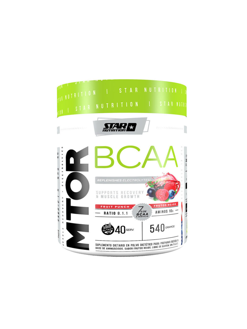 SUPLEMENTO EN POLVO STAR NUTRITION MTOR BCAA AMINOÁCIDOS 540G(Ponche de frutas) - SUPL013