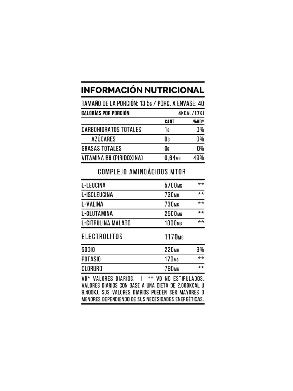 SUPLEMENTO EN POLVO STAR NUTRITION MTOR BCAA AMINOÁCIDOS 540G(Ponche de frutas) - SUPL013 - Imagen 2
