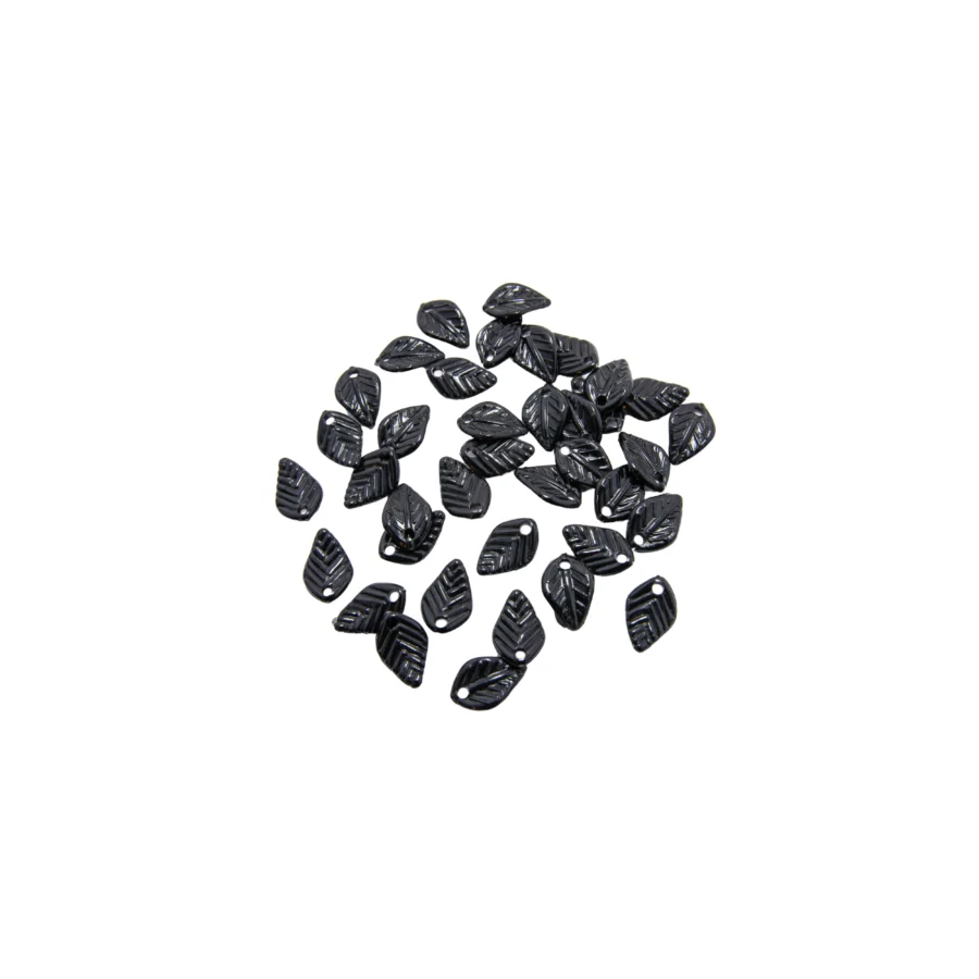 ACRL75- ACRILICO NEGRO EN FORMA DE HOJA X 10 GRAMOS