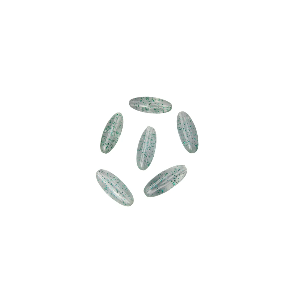 ACRL94- ACRILICO TRANSPARENTE CON PINTAS VERDE X 10 GRAMOS