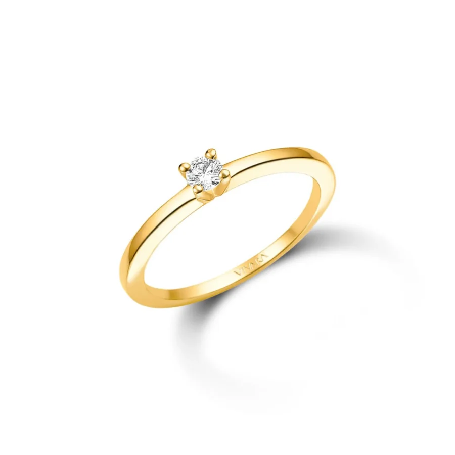 OR52- ANILLO COMPROMISO SOLITARIO ORO 18K CON CUBIC - Imagen 2