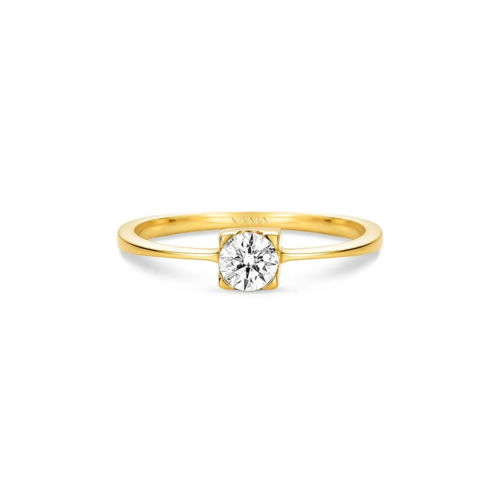 OR51- ANILLO COMPROMISO SOLITARIO ORO 18K CON CUBIC - Imagen 2