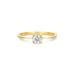 OR51- ANILLO COMPROMISO SOLITARIO ORO 18K CON CUBIC - Imagen 2