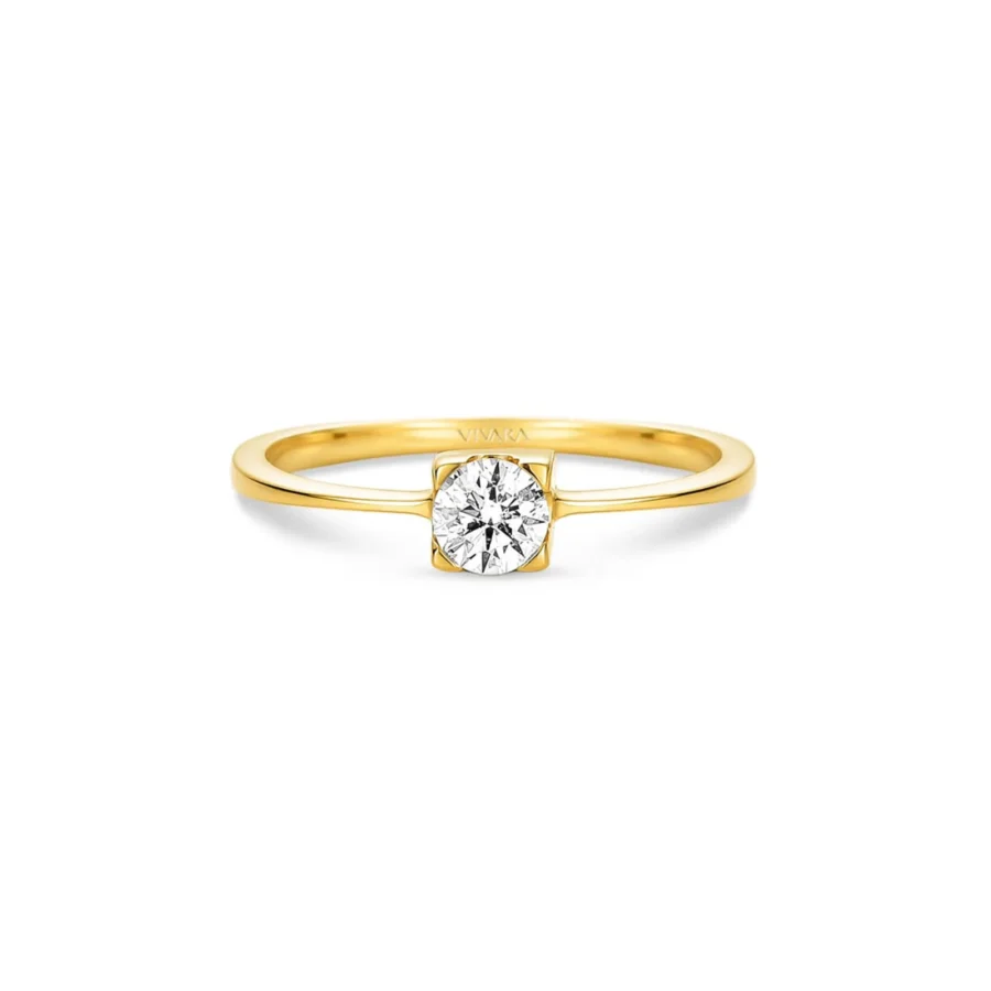 OR51- ANILLO COMPROMISO SOLITARIO ORO 18K CON CUBIC - Imagen 2
