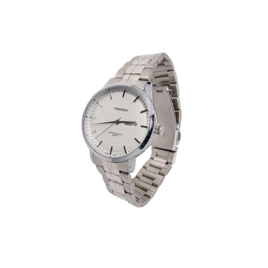 RET50- RELOJ TRESSA PLATEADO MALLA METALICA