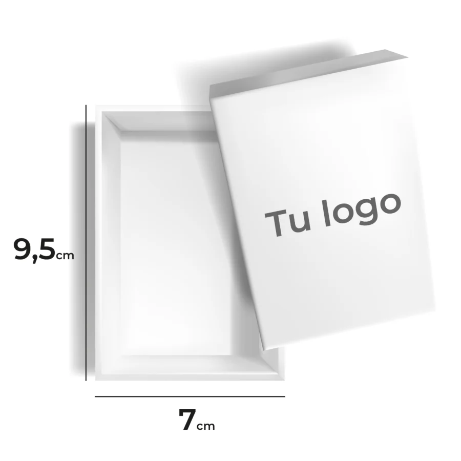 CAJA CONJUNTO PERSONALIZADA CON LOGO 7 X 9,5 CM (500 UNIDADES) -CAJP281