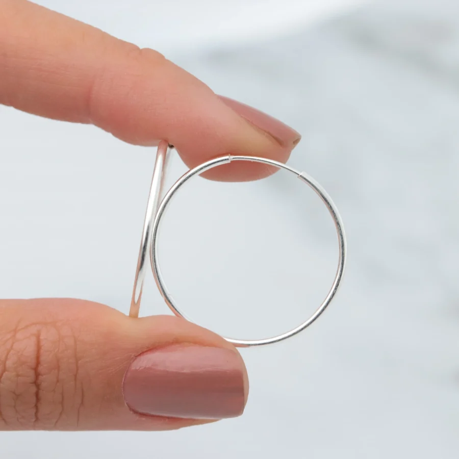 AROS ARGOLLAS 1,5 CM PLATA 925 CLASICAS LISA- ARL300103 - Imagen 2