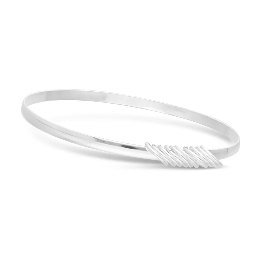 PULE930- PULSERA ESCLAVA LISA PLATA 925 CON ARGOLLAS