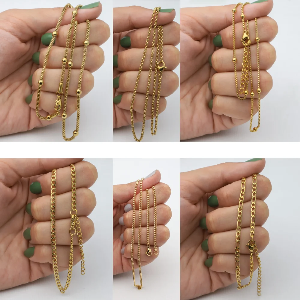 COMB336- KIT 6 CADENAS DE ACERO DORADO ( IMAGEN ILUSTRATIVA, PRODUCTOS SIN ELECCION SURTIDOS)