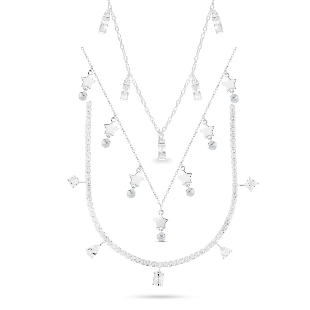 COMB335- KIT 3 CADENAS CHOKERS DE PLATA 925 ( IMAGEN ILUSTRATIVA, PRODUCTOS SIN ELECCION SURTIDOS)
