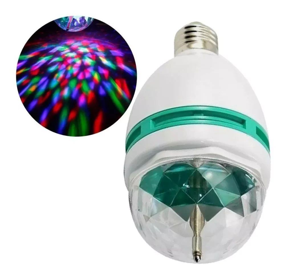 LAMPARA LED GIRATORIA RGB FOCO 3 COLORES LUZ LED 3278AM- ILUM001