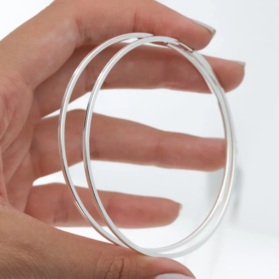 AROS ARGOLLAS CUBANAS 7 CM PLATA 925 CLASICAS LISA- ARL300100